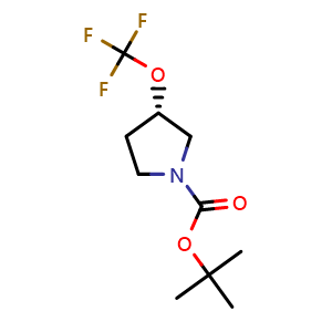 Chemical structure of Tert-butyl (3S)-3-(trifluoromethoxy)pyrrolidine-1-carboxylate , CAS 2381209-65-8, AChemBlock U102735