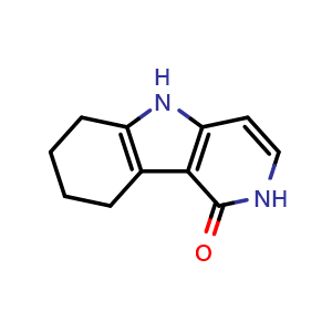 Chemical structure of 2,5,6,7,8,9-Hexahydropyrido[4,3-b]indol-1-one , CAS 55052-69-2, AChemBlock U102757