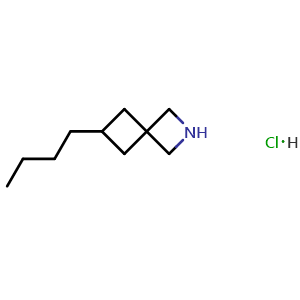 Chemical structure of 6-Butyl-2-azaspiro[3.3]heptane; hydrochloride , CAS 2703930-59-8, AChemBlock U102768