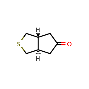 Chemical structure of Trans-1,3,3a,4,6,6a-hexahydrocyclopenta[c]thiophen-5-one , CAS 2489613-05-8, AChemBlock U102770
