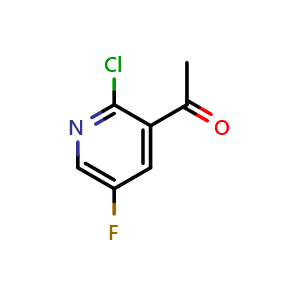 Chemical structure of 1-(2-Chloro-5-fluoro-3-pyridyl)ethanone , CAS 1203499-12-0, AChemBlock U102773