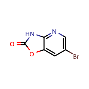 Chemical structure of 6-Bromo[1,3]oxazolo[4,5-b]pyridin-2(3H)-one , CAS 21594-52-5, AChemBlock U102785