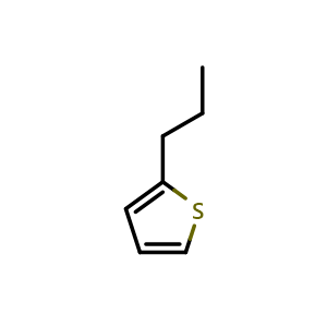 Chemical structure of 2-N-propylthiophene , CAS 1551-27-5, AChemBlock U102794