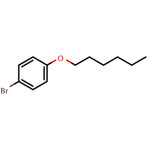 Chemical structure of 1-Bromo-4-hexyloxybenzene , CAS 30752-19-3, AChemBlock U102810