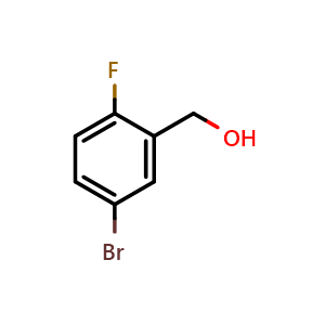 Chemical structure of 5-Bromo-2-fluorobenzyl alcohol , CAS 99725-13-0, AChemBlock U102828