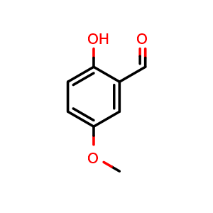 Chemical structure of 2-Hydroxy-5-methoxybenzaldehyde , CAS 672-13-9, AChemBlock U102837