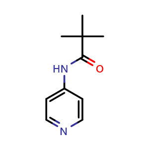 Chemical structure of 2,2-Dimethyl-N-(4-pyridinyl)propanamide , CAS 70298-89-4, AChemBlock U102844