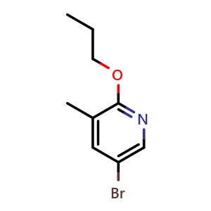 Chemical structure of 5-Bromo-3-methyl-2-propoxypyridine , CAS 1261972-34-2, AChemBlock U102847