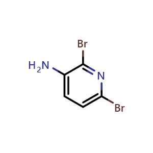 Chemical structure of 2,6-Dibromopyridin-3-amine , CAS 39856-57-0, AChemBlock U102849