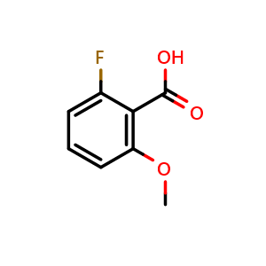 Chemical structure of 2-Fluoro-6-methoxybenzoic acid , CAS 137654-21-8, AChemBlock U102853