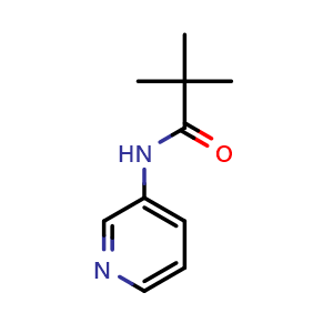 Chemical structure of 2,2-Dimethyl-N-pyridin-3-yl-propionamide , CAS 70298-88-3, AChemBlock U102858