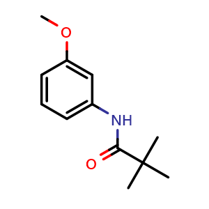 Chemical structure of N-(3-methoxyphenyl)-2,2-dimethylpropanamide , CAS 56619-93-3, AChemBlock U102874