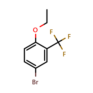 Chemical structure of 5-Bromo-2-ethoxybenzotrifluoride , CAS 914635-58-8, AChemBlock U102883
