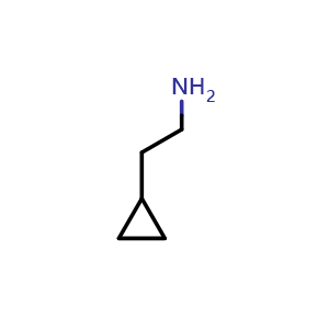 Chemical structure of 2-Cyclopropylethanamine , CAS 62893-54-3, AChemBlock U102886