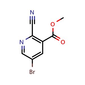 Chemical structure of Methyl 5-bromo-2-cyanonicotinate , CAS 1379342-70-7, AChemBlock U102890