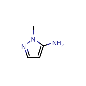 Chemical structure of 1-Methyl-1H-pyrazol-5-amine , CAS 1192-21-8, AChemBlock U102910