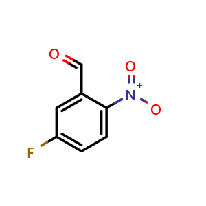 Chemical structure of 5-Fluoro-2-nitrobenzaldehyde , CAS 395-81-3, AChemBlock U102917