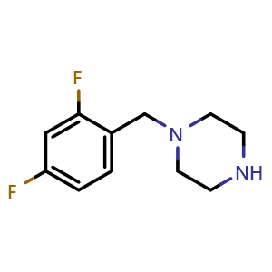 Chemical structure of 1-(2,4-Difluorobenzyl)piperazine , CAS 204013-06-9, AChemBlock U102920