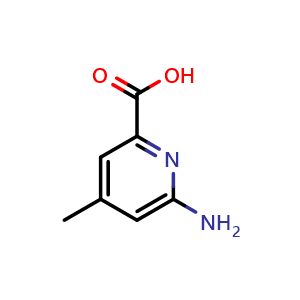 Chemical structure of 6-Amino-4-methylpicolinic acid , CAS 1060804-80-9, AChemBlock U102950