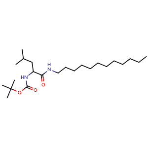 Chemical structure of Tert-butyl (1-(dodecylamino)-4-methyl-1-oxopentan-2-yl)carbamate , CAS 105462-57-5, AChemBlock U102979
