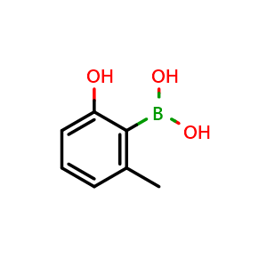 Chemical structure of (2-Hydroxy-6-methylphenyl)boronic acid , CAS 1567218-39-6, AChemBlock U102988