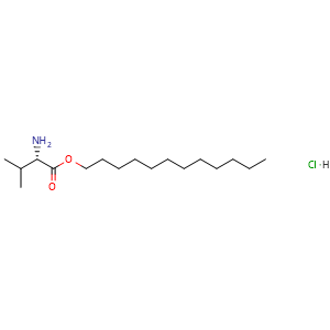 Chemical structure of (S)-dodecyl 2-amino-3-methylbutanoate hydrochloride , CAS 39944-68-8, AChemBlock U102990