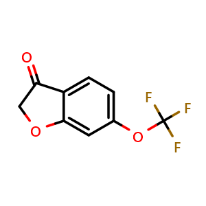 Chemical structure of 6-(Trifluoromethoxy)benzofuran-3(2H)-one , CAS 857062-56-7, AChemBlock U102992