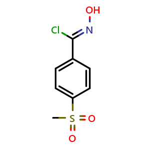 Chemical structure of (Z)-N-hydroxy-4-(methylsulfonyl)benzimidoyl chloride , CAS 572913-23-6, AChemBlock U103017