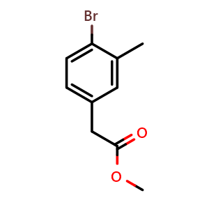 Chemical structure of Methyl 2-(4-bromo-3-methylphenyl)acetate , CAS 885681-93-6, AChemBlock U103026