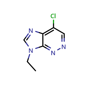 Chemical structure of 4-Chloro-7-ethyl-7H-imidazo[4,5-c]pyridazine , CAS 1268521-56-7, AChemBlock U103033