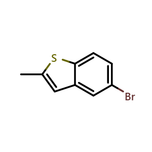 Chemical structure of 5-Bromo-2-methyl-1-benzothiophene , CAS 7312-07-4, AChemBlock U103041