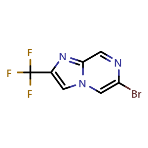 Chemical structure of 6-Bromo-2-(trifluoromethyl)imidazo[1,2-a]pyrazine , CAS 1208084-50-7, AChemBlock U103052
