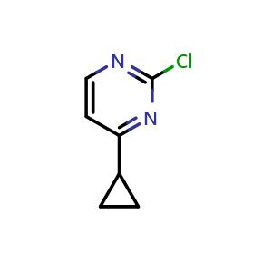 Chemical structure of 2-Chloro-4-cyclopropylpyrimidine , CAS 954237-31-1, AChemBlock U103061