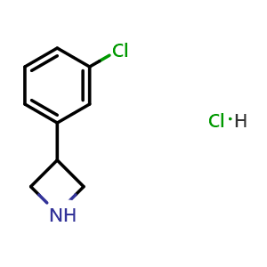 Chemical structure of 3-(3-Chlorophenyl)azetidine hydrochloride , CAS 1203685-26-0, AChemBlock U103063