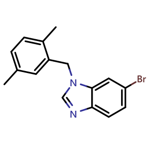 Chemical structure of 6-Bromo-1-(2,5-dimethylbenzyl)-1H-benzo[d]imidazole , CAS 1515921-31-9, AChemBlock U103065