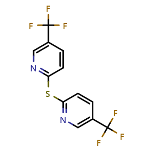 Chemical structure of Bis(5-(trifluoromethyl)pyridin-2-yl)sulfane , CAS 327971-53-9, AChemBlock U103073