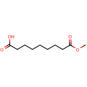 Chemical structure of 8-(Methoxycarbonyl)octanoic acid , CAS 2104-19-0, AChemBlock U103083