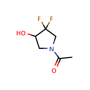 Chemical structure of 1-(3,3-Difluoro-4-hydroxypyrrolidin-1-yl)ethanone , CAS 2468622-61-7, AChemBlock U103091