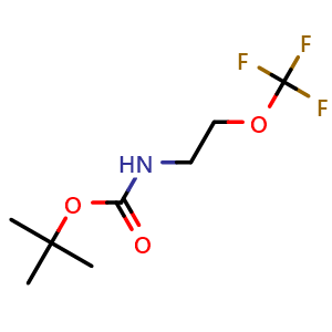 Chemical structure of Tert-butyl (2-(trifluoromethoxy)ethyl)carbamate , CAS 1208079-34-8, AChemBlock U103092