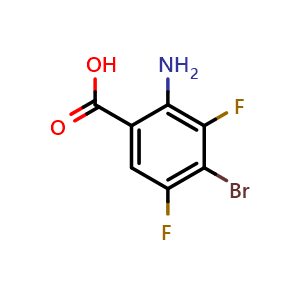 Chemical structure of 2-Amino-4-bromo-3,5-difluorobenzoic acid , CAS 1698027-86-9, AChemBlock U103098