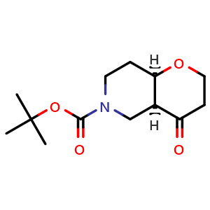 Chemical structure of Cis-tert-butyl 4-oxohexahydro-2H-pyrano[3,2-c]pyridine-6(7H)-carboxylate , CAS 1314400-78-6, AChemBlock U103102