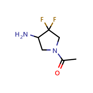 Chemical structure of 1-(4-Amino-3,3-difluoropyrrolidin-1-yl)ethanone , CAS 1781989-71-6, AChemBlock U103115