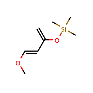 Chemical structure of (E)-((4-methoxybuta-1,3-dien-2-yl)oxy)trimethylsilane , CAS 54125-02-9, AChemBlock U103120