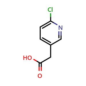 Chemical structure of 2-(6-Chloropyridin-3-yl)acetic acid , CAS 39891-13-9, AChemBlock U103156