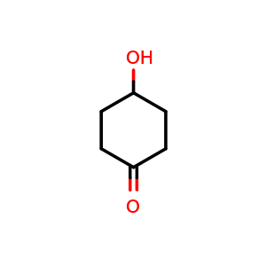 Chemical structure of 4-Hydroxycyclohexan-1-one , CAS 13482-22-9, AChemBlock U103201