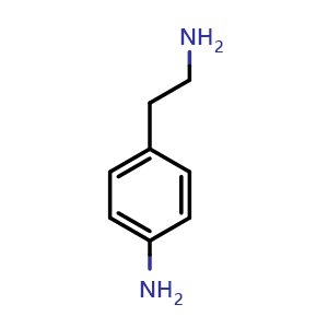 Chemical structure of 4-(2-Aminoethyl)aniline , CAS 13472-00-9, AChemBlock U103204