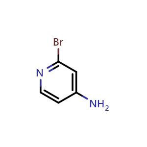Chemical structure of 2-Bromopyridin-4-amine , CAS 7598-35-8, AChemBlock U103223