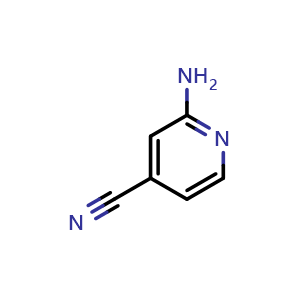 Chemical structure of 2-Aminopyridine-4-carbonitrile , CAS 42182-27-4, AChemBlock U103227