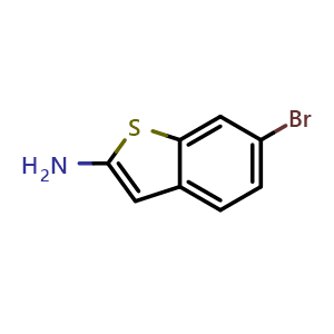 Chemical structure of 6-Bromo-1-benzothiophen-2-amine , CAS 739362-50-6, AChemBlock U103228