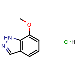 Chemical structure of 7-Methoxy-1H-indazole; hydrochloride , CAS 2708282-33-9, AChemBlock U103229